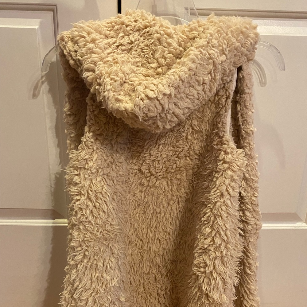 Hooded furry vest